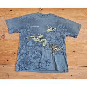 90s Catalina Island Sea Turtle All Over Print Shirt XL-2XL